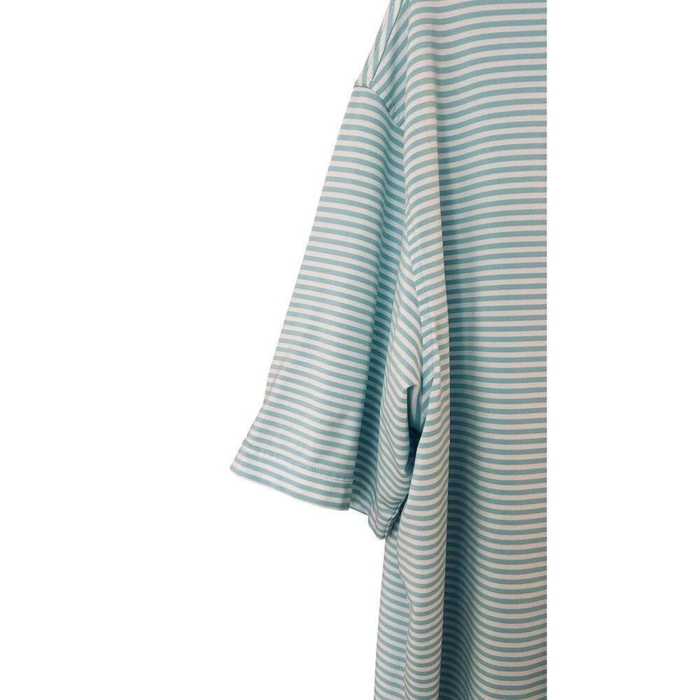 Peter Millar Summer Comfort Polo Shirt Men’s XL Blue White Stripe Golf Stretch - Picture 6 of 8